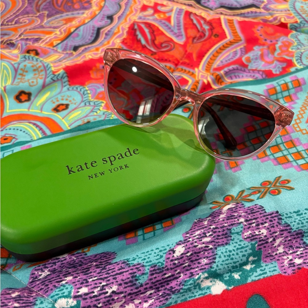 kate spade Translucent Pink Cat-Eye Sunglasses with Dark Lenses